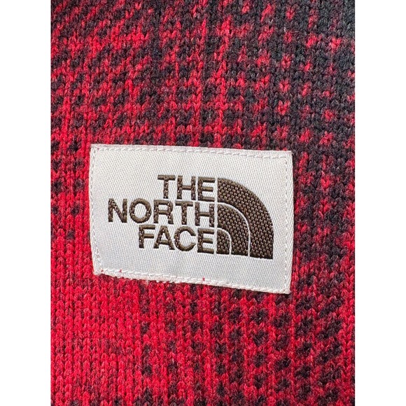 The North Face Mens‎ Fleece Pullover Red Black Plaid 1/4 Zip Medium Brown label - Picture 6 of 10